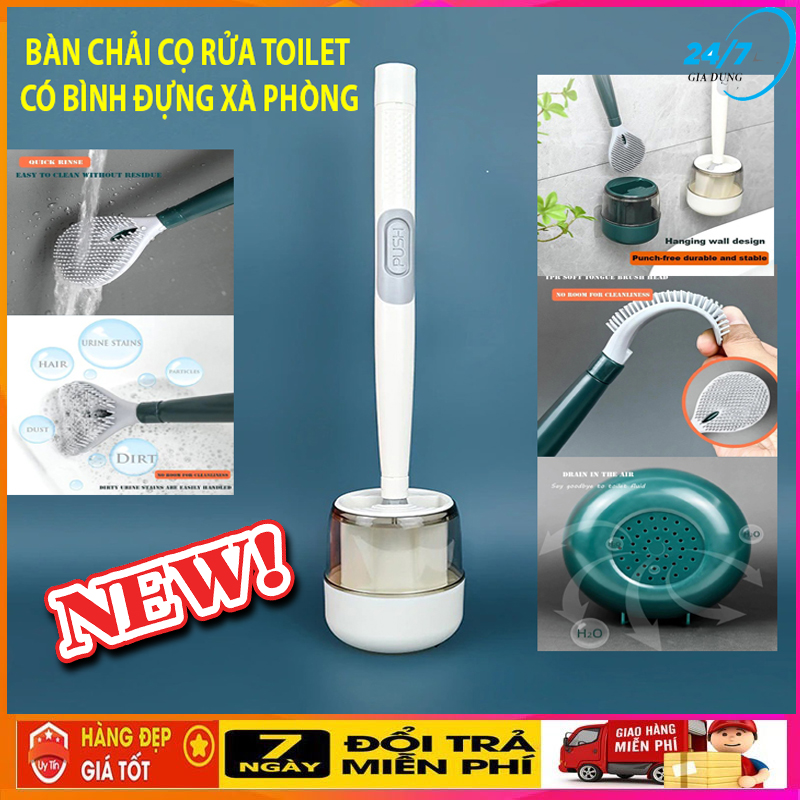 [HOT 2021] Cọ bồn cầu toilet, cọ vệ sinh cao cấp, chổi cọ bồn cầu thông minh Silicon cọ chà rửa vệ sinh toilet sạch mọi ngóc ngách, bàn chải chà rửa Toilet có cốc đựng xà phòng, chổi cọ vệ sinh gắn tường tiện dụng- Giadungbv247
