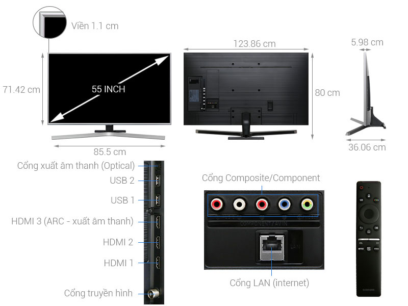 Nội Đổi Tivi›Tivi Samsung Smart Tivi Samsung 4K 55 inch UA55RU7400