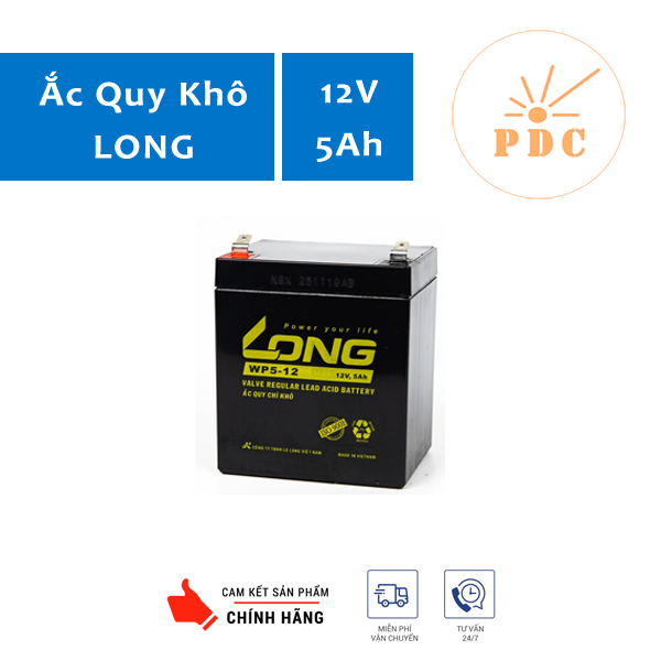 Ắc quy long 12v 5ah wp5-12 cho bộ lưu điện ups -