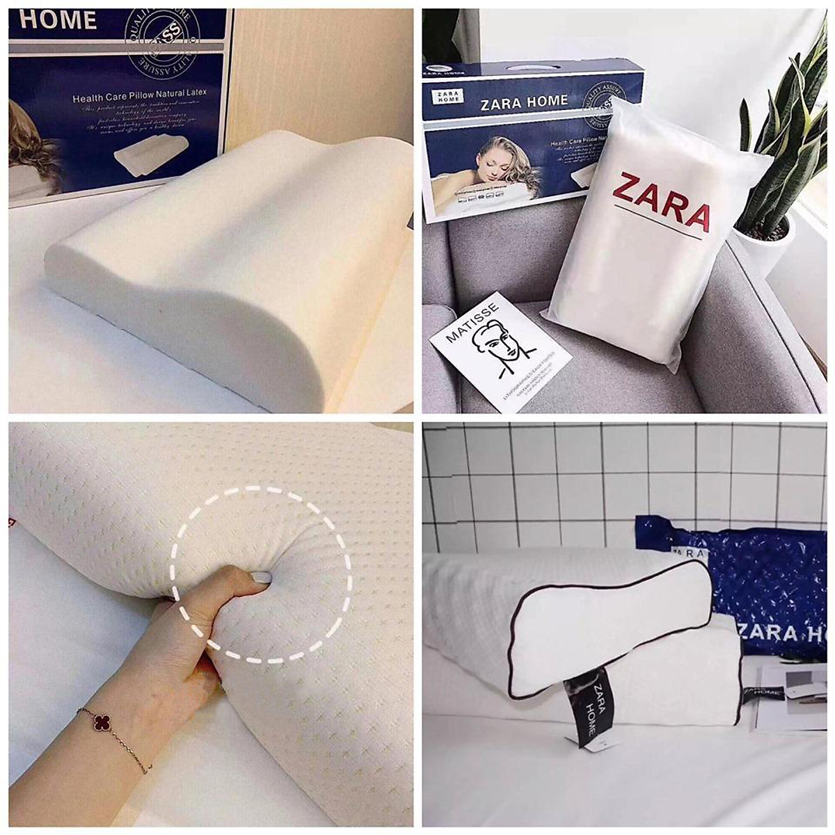 [HCM]GỐI CAO SU NON ZARA CAO CẤP GỐI LỌC KHÍ CHỐNG THOÁT VỊ ĐỊA ĐỆM VẸO SỐNG CỔ GỐI MỀN MẠI ẾM ÁI - GIÁ TỐT