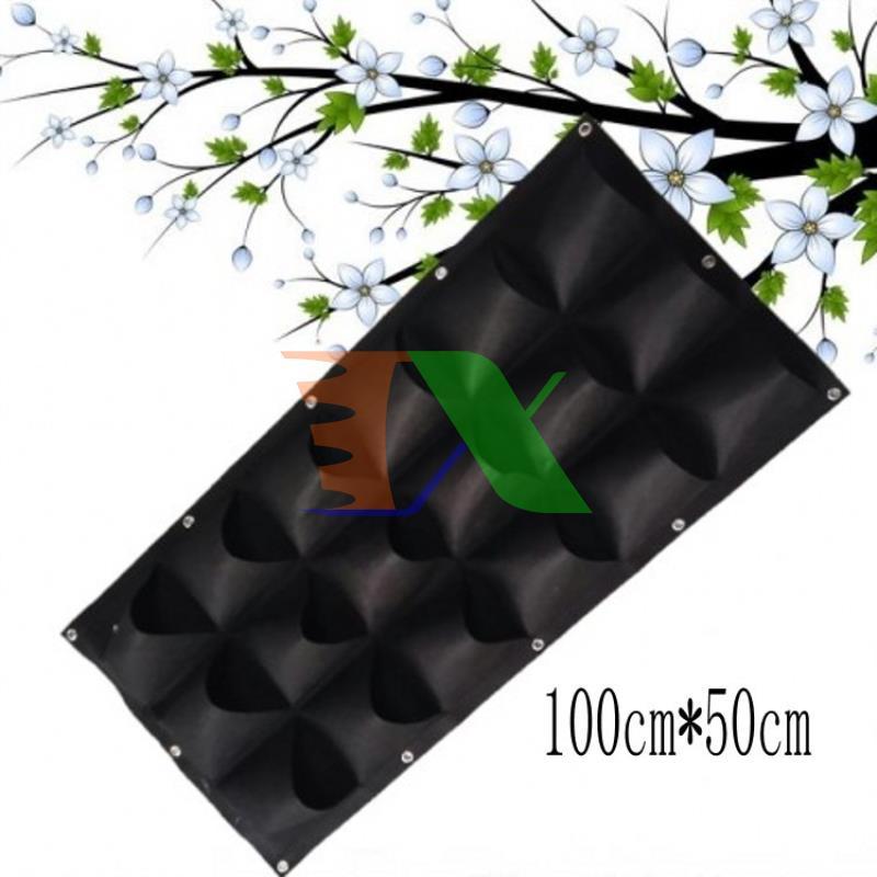 Túi trồng cây treo tường 18 lỗ, Túi làm vườn tường trang trí, Túi trồng hoa, rau, cây cảnh (1m x 0.5m)