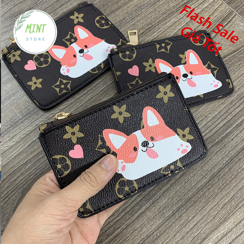 Ví nữ mini cute, ví nữ ngắn đẹp cầm tay bỏ túi nhỏ gọn hình cún PK 228