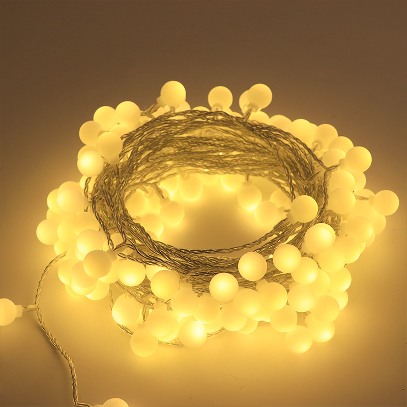 Dây đèn LED chớp nháy Bi bọt Bi đục 10m 100b trang trí giáng sinh Noel, dây đèn decor cherry ball hàng loại 1 chuẩn đẹp