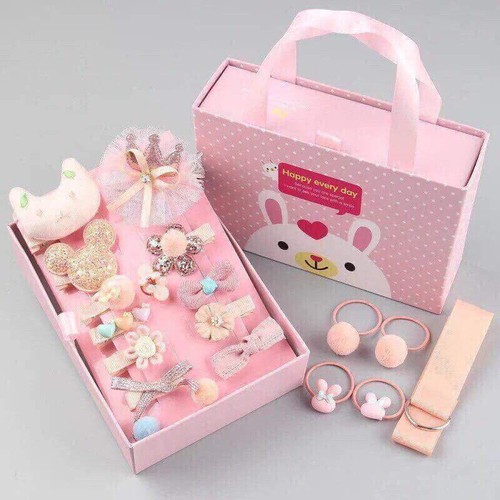 Bộ Mũ Nón Reakids 18 Chiếc Cho Trẻ Em Nơ Bé Vương Miện Kẹp Tóc Cô Gái Barrette Buộc Tóc Co Giãn Phụ Kiện Tóc Cho Bé Gái Với Hộp/Hộp Quà Tặng/Túi Tự Do Vận Chuyển SHOP TIỆN ÍCH 4.0