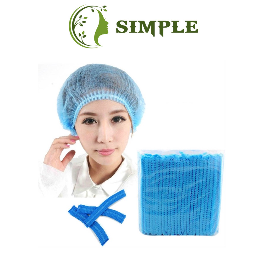 Mũ chụp tóc y tế mũ chùm đầu 100 chiếc dành cho bác sĩ spa thẩm mỹ viện,