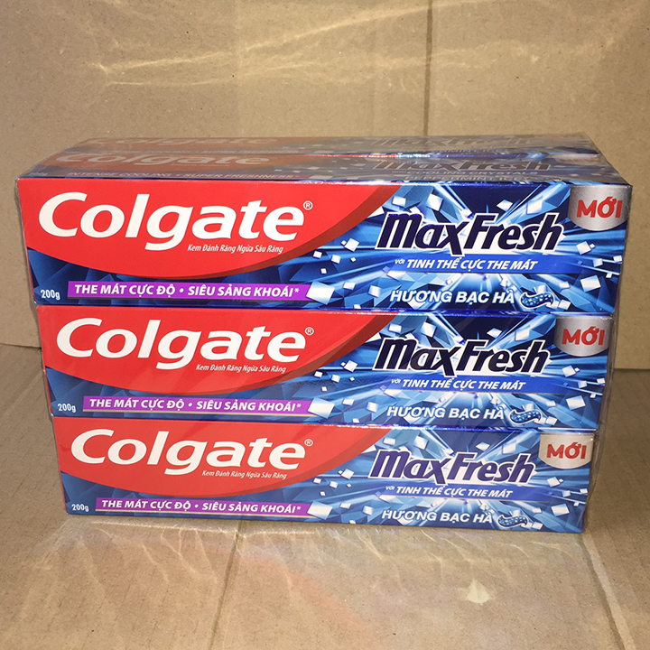 6 tuýp kem đánh răng colgate maxfresh hương bạc hà tuýp 180g