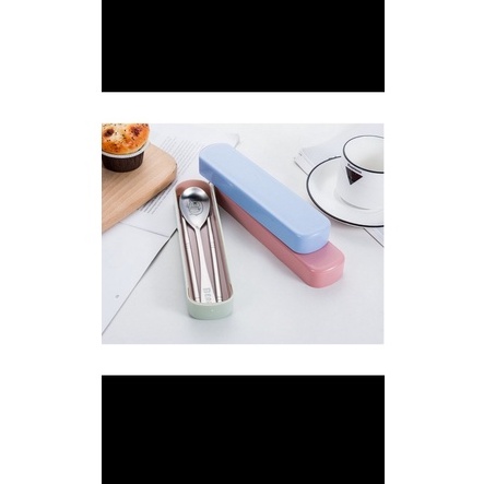 Bộ thìa đũa lúa mạch gấu BEAR Inox 304 – Muỗng, thìa inox hộp lúa mạch cao cấp