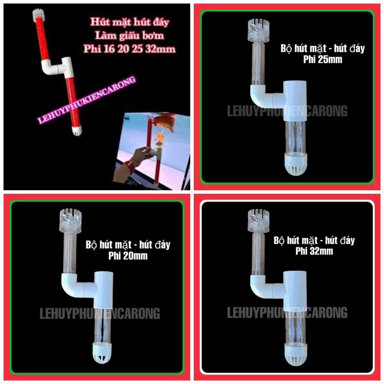 Bộ Hút Mặt Hút Đáy Phi 20 25 32mm