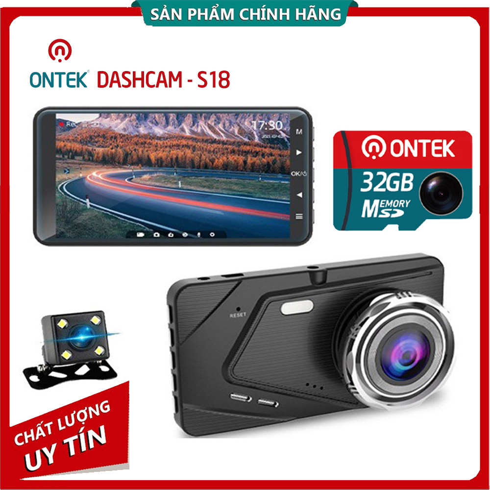 [Chính Hãng] Camera Hành Trình Ô Tô ONTEKCO S18 FULL HD 5.0MP Cao cấp 1080P Full HD Màn Hình Góc Rộng cảm Biến G Phát Hiện Chuyển Động Ghi Vòng Lặp, Ghi hình trước sau