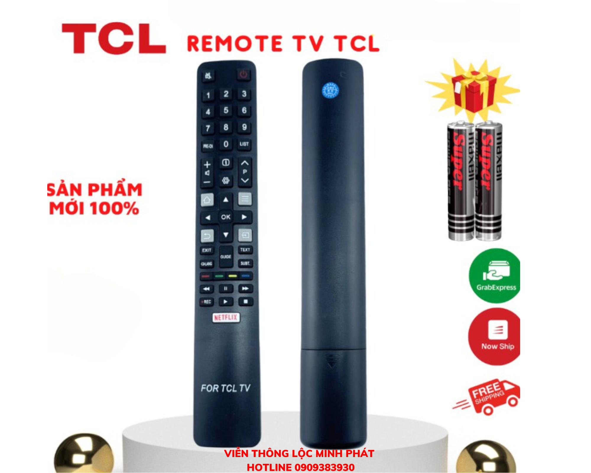 Remote điều khiển tivi tcl smart rm-l1508, điều khiển tv tcl các dòng led / lcd - tặng kèm pin