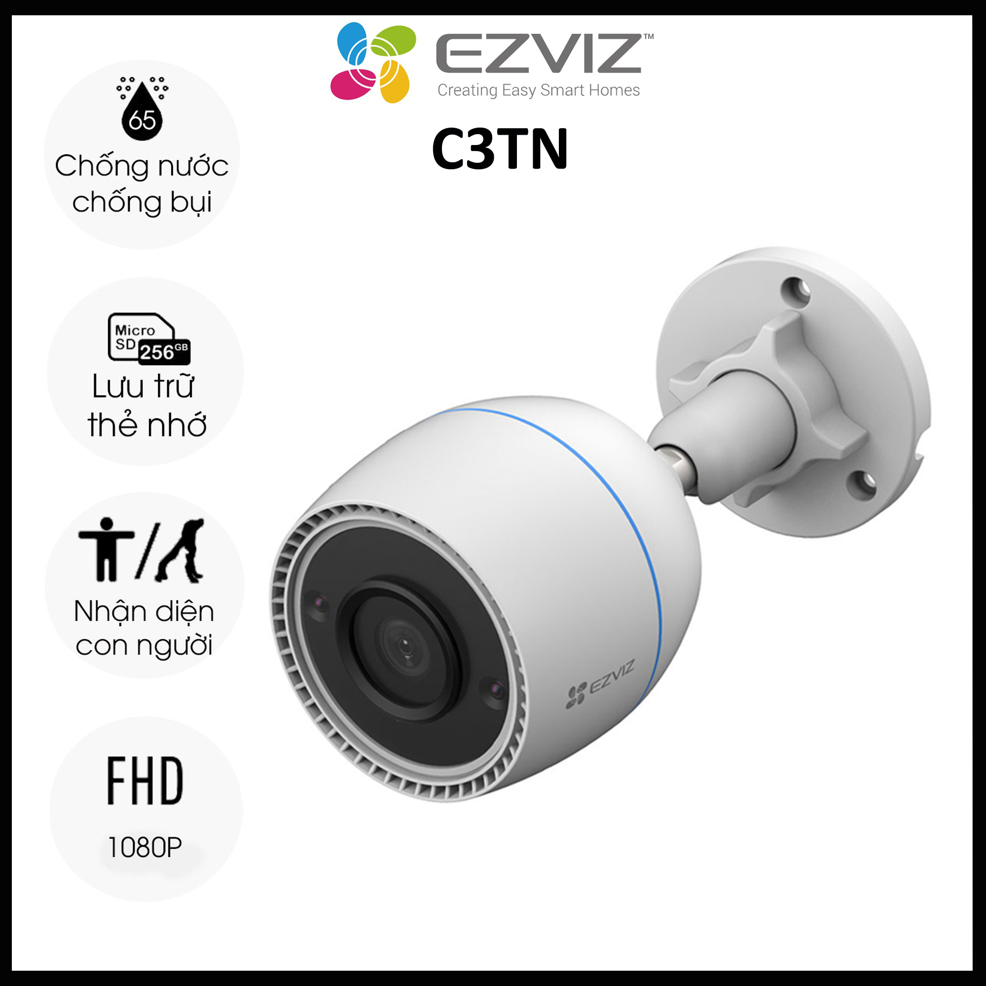 Camera EZVIZ C3TN 2M FHD 1080p Góc Rộng 2.8mm- Chống Nước- Wifi Ngoài Trời Chính Hãng BAO SỈ
