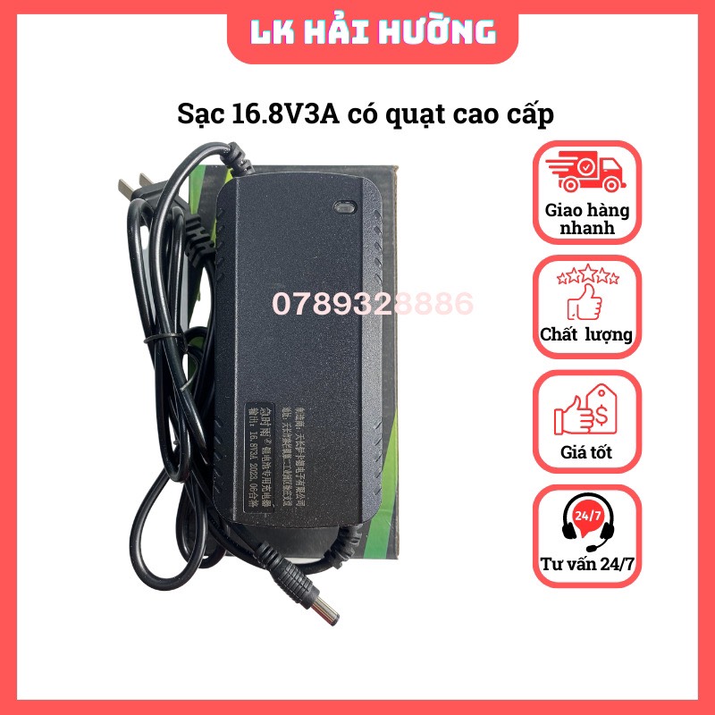 Sạc pin 4s 16.8v 3a có quạt, sạc nhanh, loại cao cấp