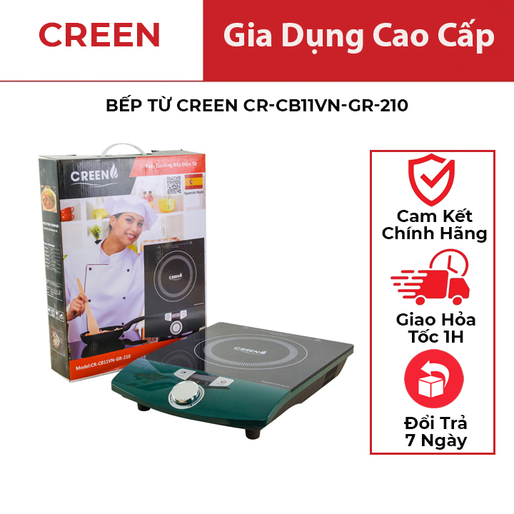 Bếp từ creen cr-cb11vn-gr-210 2 màu lựa chọn - 2000w công nghệ tây ban nha