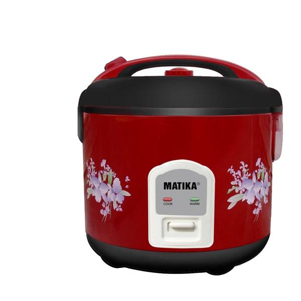 Nồi cơm điện matika 1.8l 700w nắp gài màu đỏ mtk –rc1890