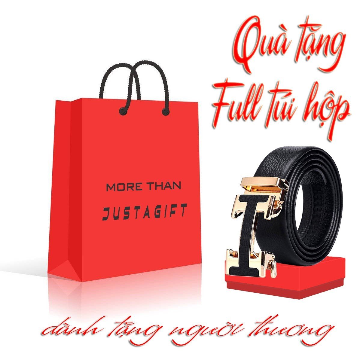 Mẫu mới 2024 - Thắt lưng nam full túi hộp quà y hình - Quà tặng nam giới - Quà tặng sinh nhật