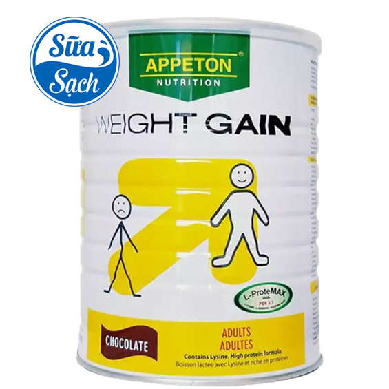 Thức uống dinh dưỡng giúp tăng cân người lớn - Appeton Weight Gain lon 450g (hương Chocolate)