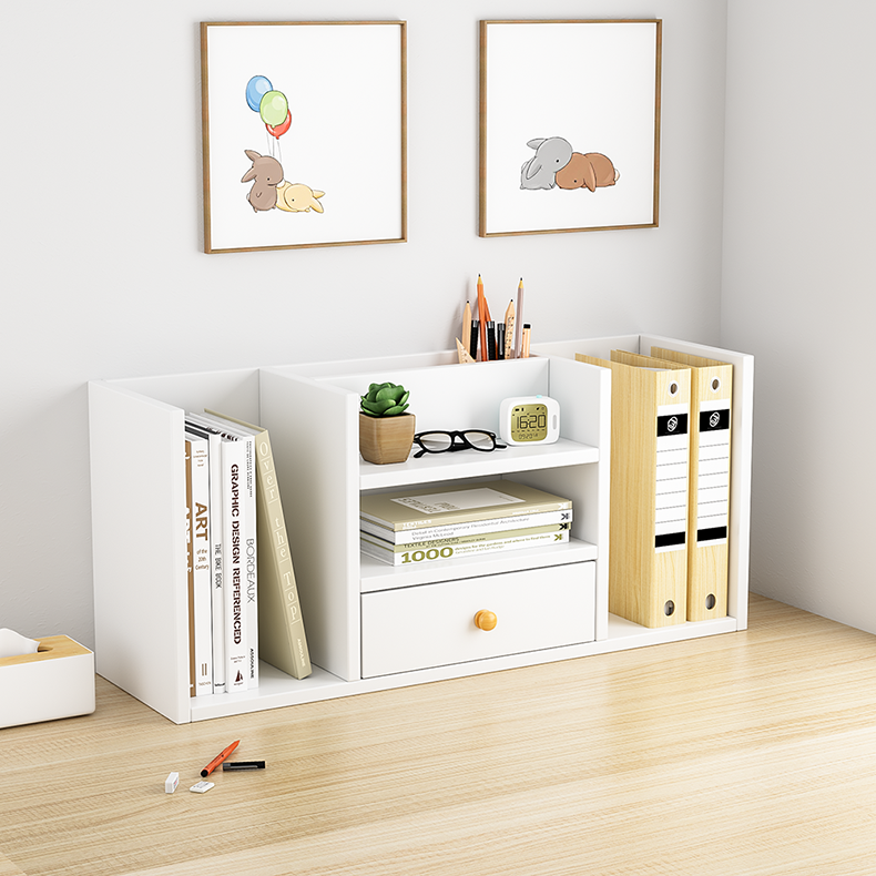 Kệ sách gỗ để bàn đa năng có hộc để đồ thương hiệu iga - gp258