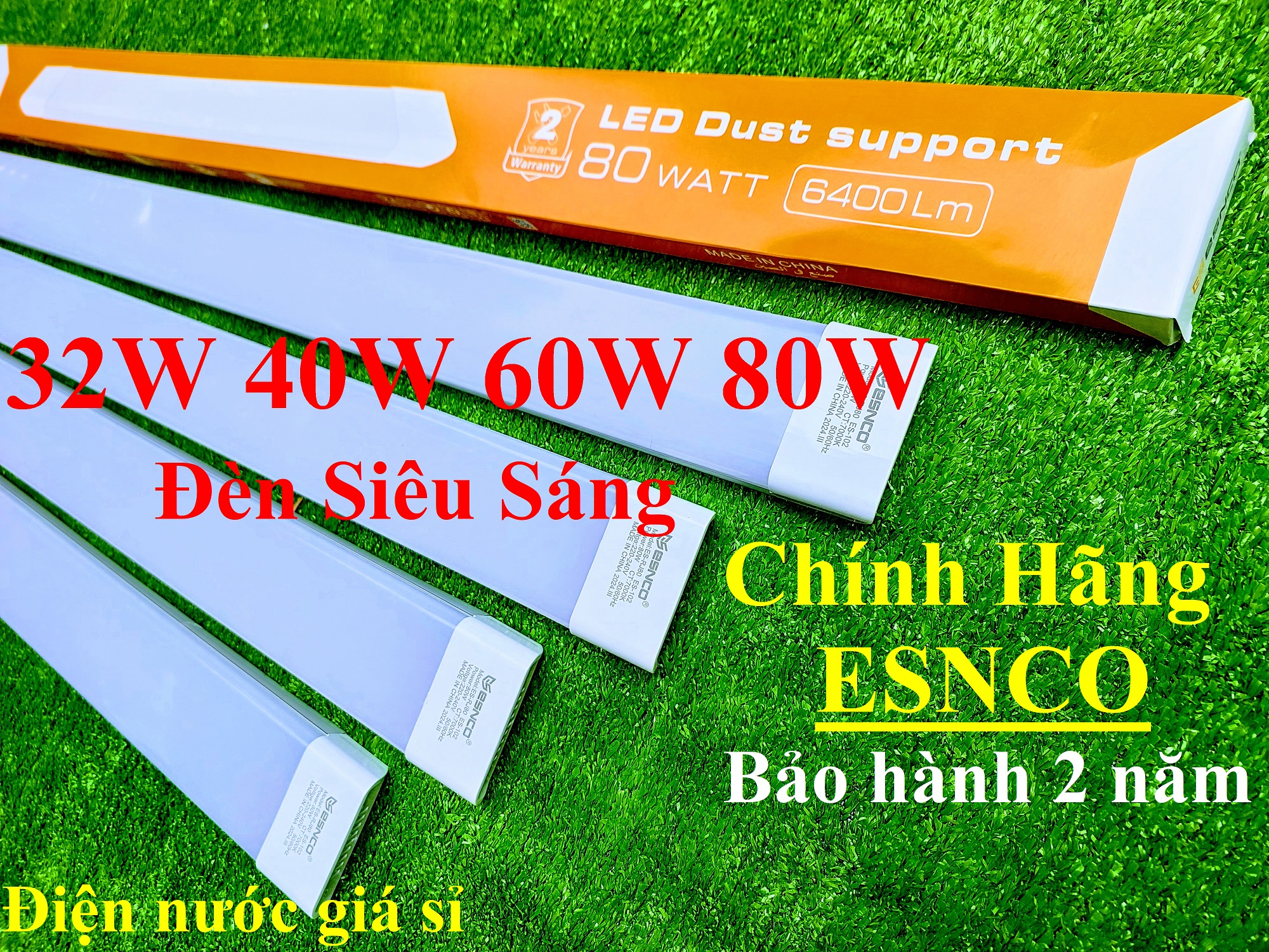 Đèn Led Bán Nguyệt Chống Bụi 0.6m-1m2 32W 40W 60W 80W 100W ESNCO Sáng Trắng 7000K (đặt mua từ 2 sp)