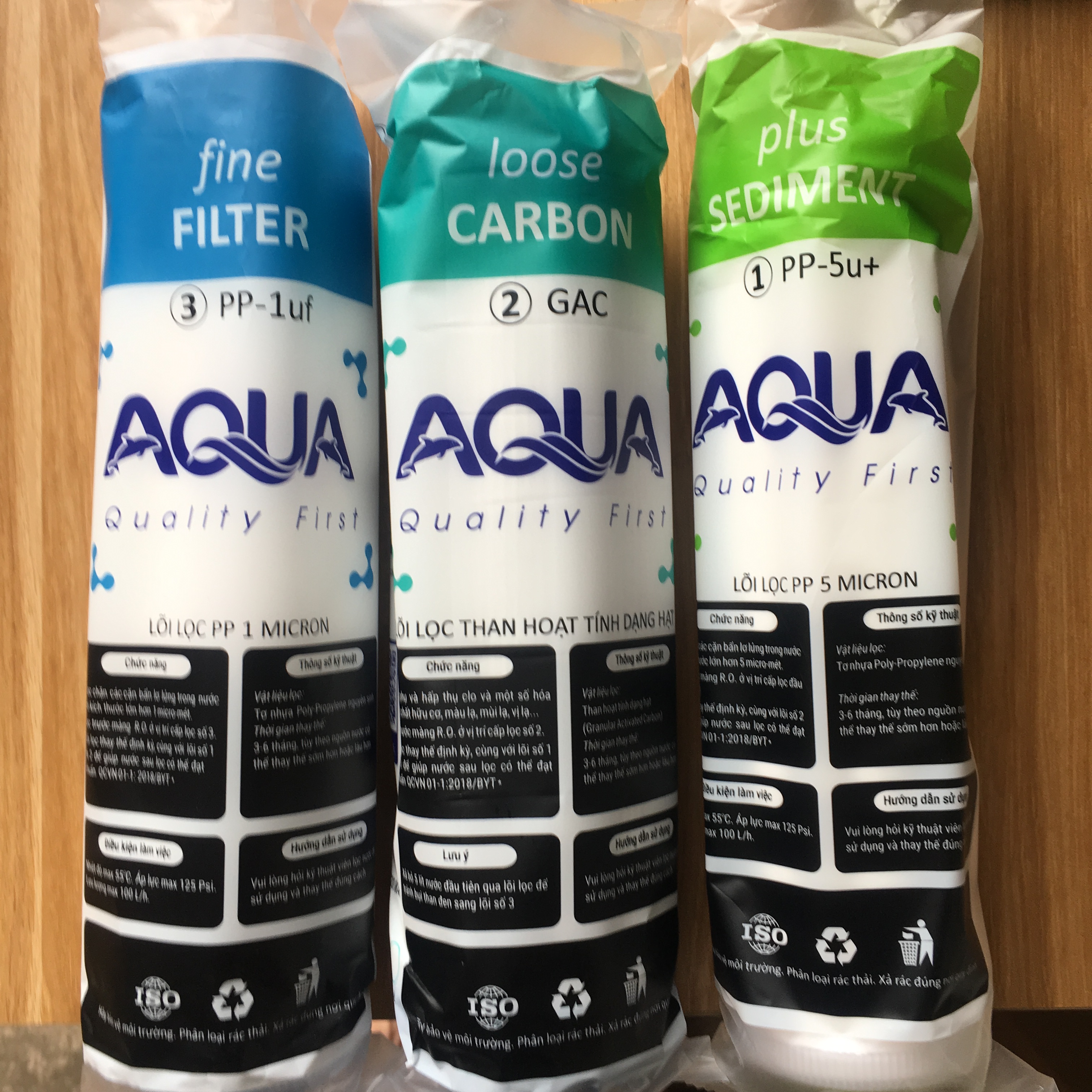 Bộ lõi 123 aqua, bộ lọc thô 123, lõi lọc thô aqua