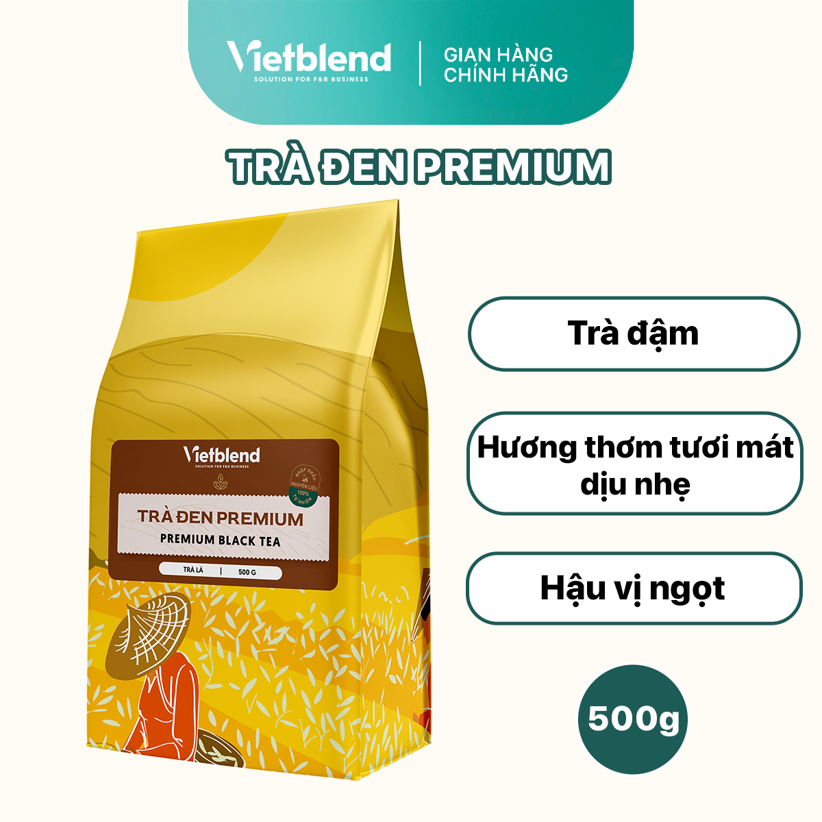 VIETBLEND Premium Strong Flavor Black Tea 500g Bag