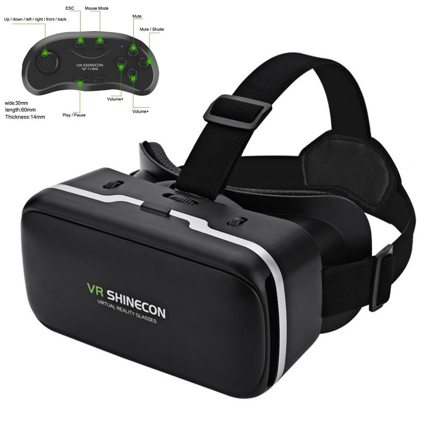 Kính thực tế ảo vr shinecon + điều khiển từ xa cho vr shinecon không dây bluetooth 3.0