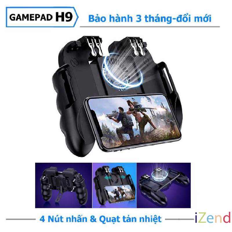 [HCM]Tay cầm game có quạt tản nhiệt PUBG ROS FREEFIRE hỗ trợ 4 ngón H9 nút bấm xịn cực nhạy Quạt kèm pin + pin tích hợp cao cấp + tặng kèm bộ nút sơ cua cao cấp