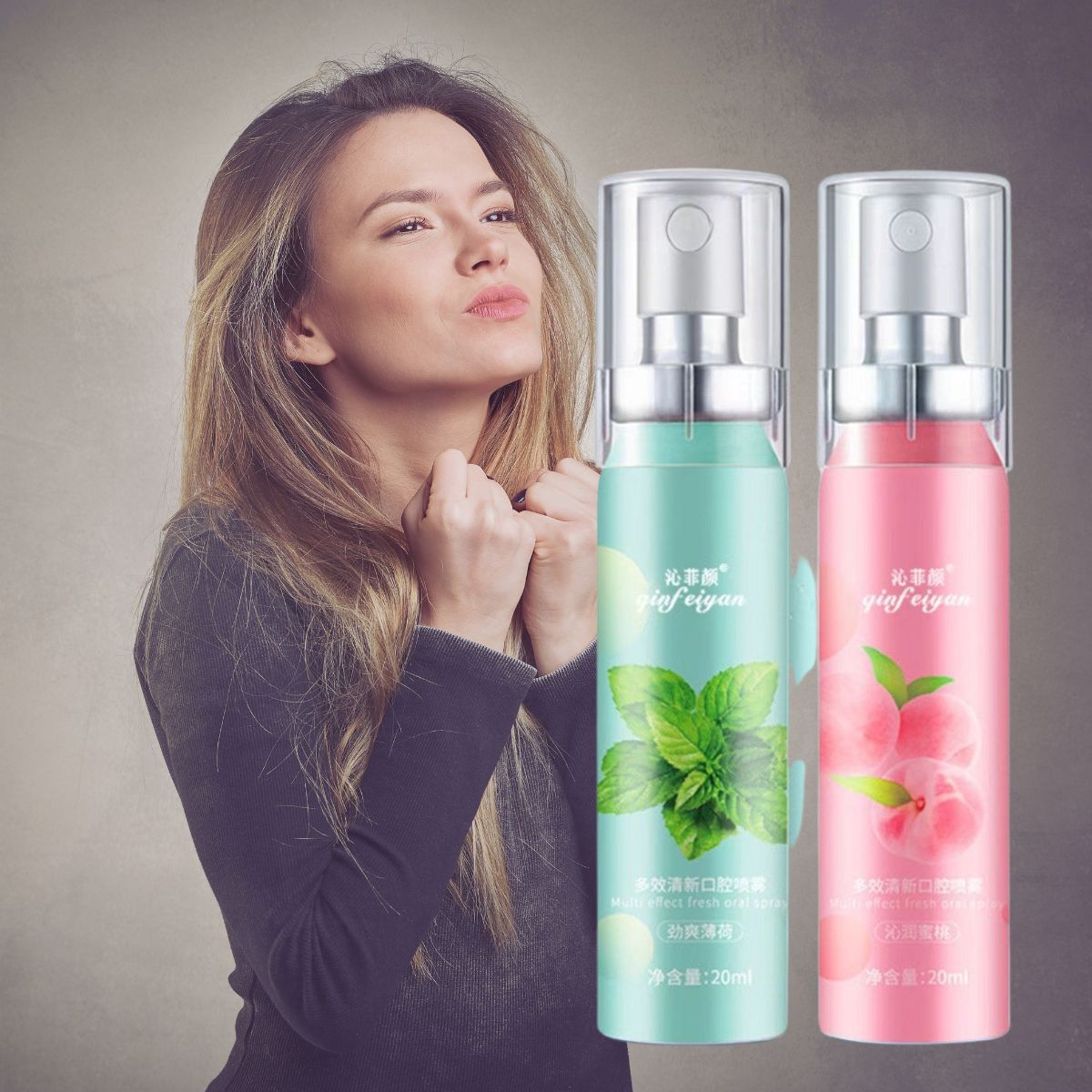 Xịt thơm miệng heyxi vị đào - bạc hà khử mùi cho miệng