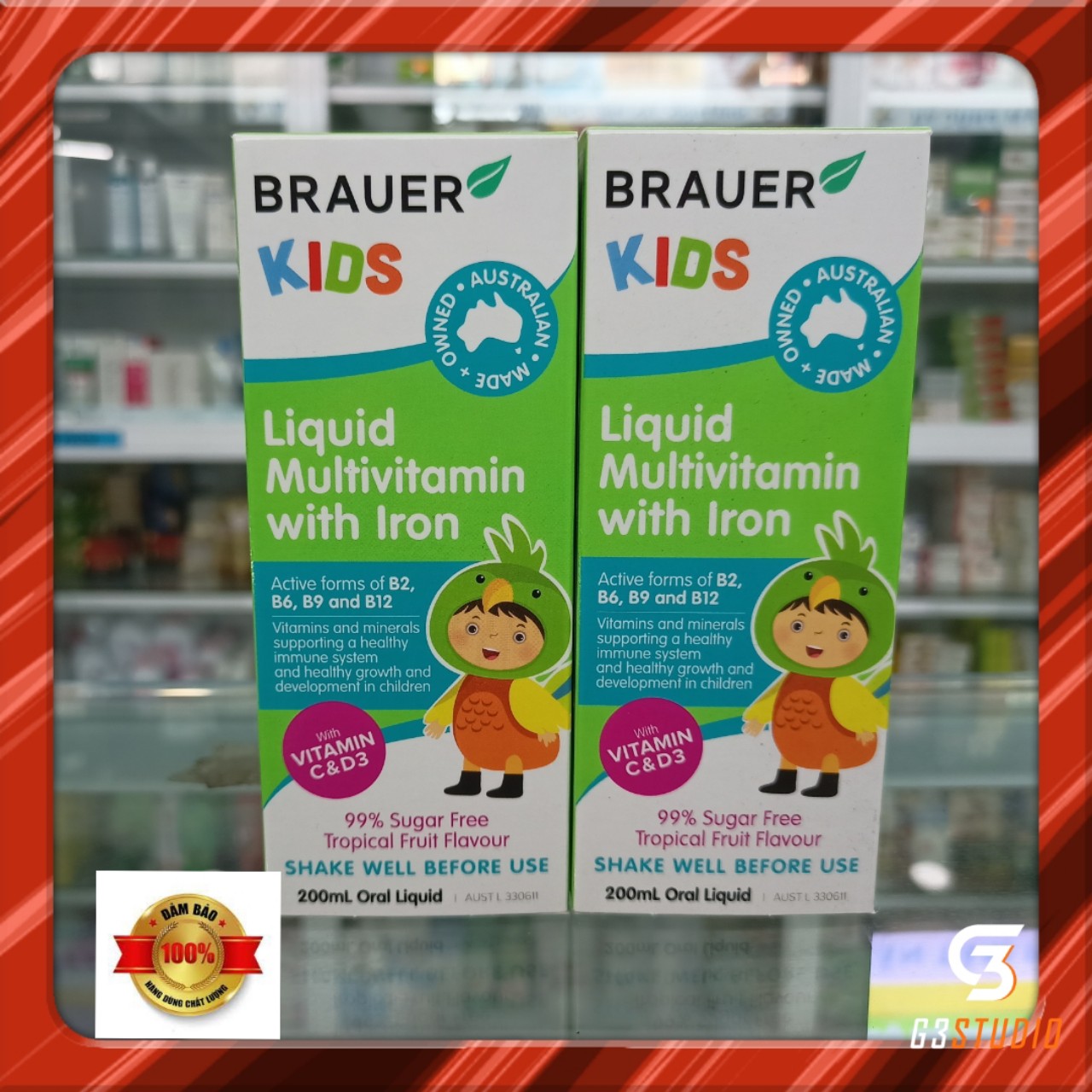 - Brauer Liquid Multivitamin with Iron 200mL - Bổ sung vitamin và khoáng chất cho trẻ 3 tuổi