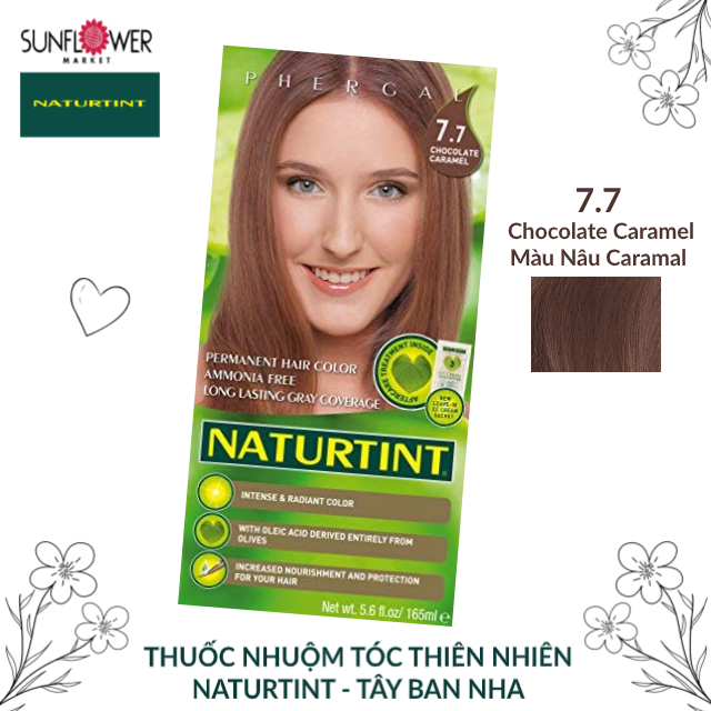 Thuốc nhuộm tóc thiên nhiên Naturtint Màu 7.7 Nâu Chocolate Caramel (170ml)