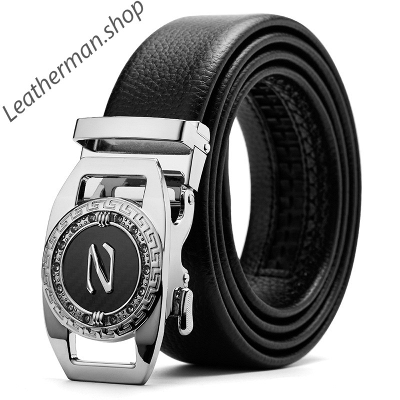 Dây thắt lưng nam - dây nịt nam cao cấp da bò màu bạc Cohnim Kevin 2 lớp full hộp và túi cao cấp