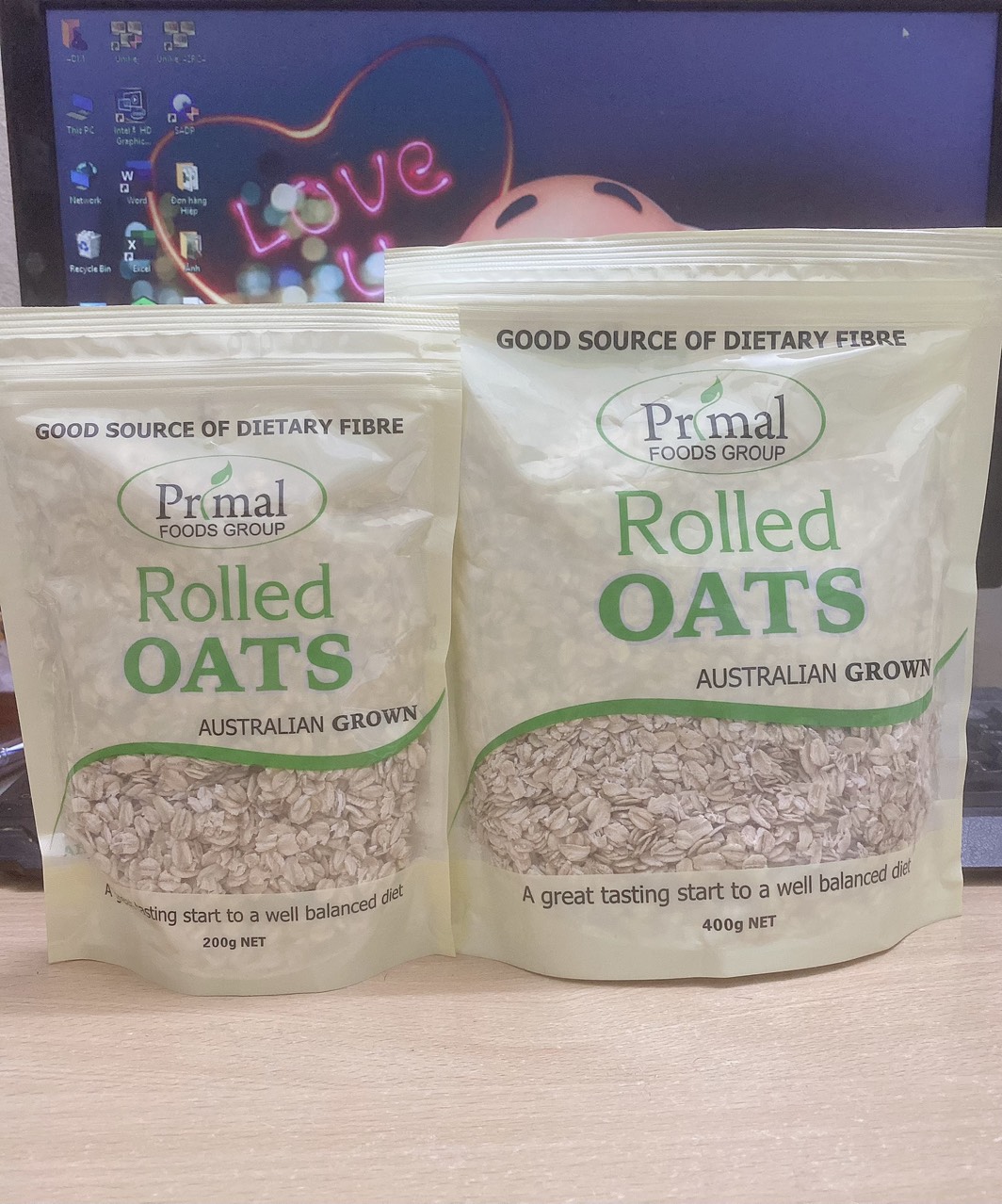 Yến mạch nguyên cán Primal 200g/400g (Rolled Oats) Úc date T8/2025