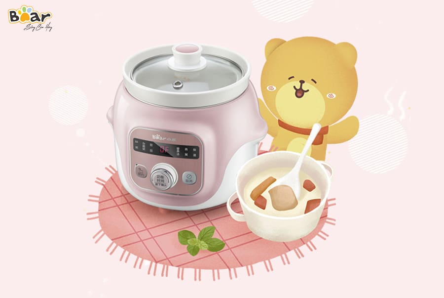 Nồi nấu chậm 1 lít bear ddg-d10b1s - hàng chính hãng