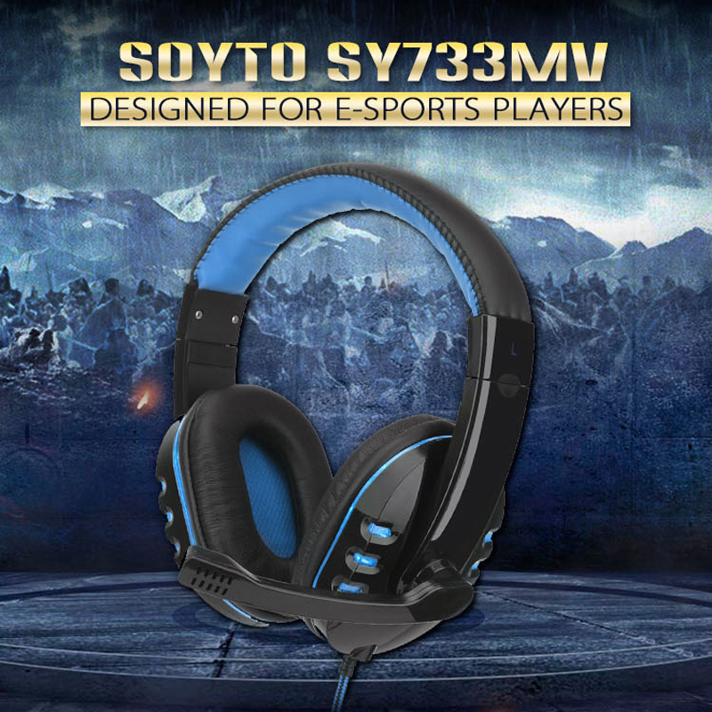 Tai nghe Gaming chụp tai SOYTO thiết kế siêu chất dành cho game thủ âm thanh bass tốt jack cắm 3.5mm thông dụng có Micro - SY733MV
