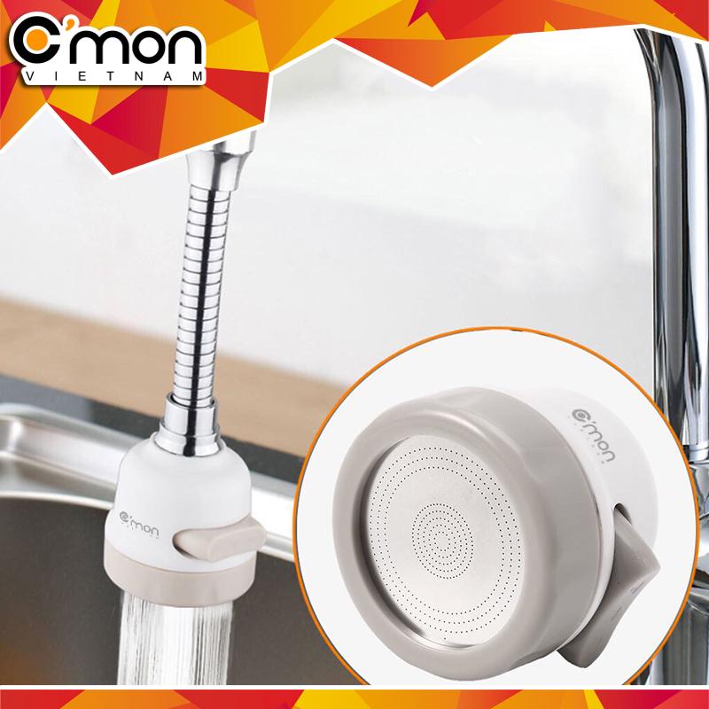 Đầu vòi rửa tăng áp điều hướng trục lò xo 17cm xoay 360 độ với 3 chế độ nước CMON DV-04 (trắng)