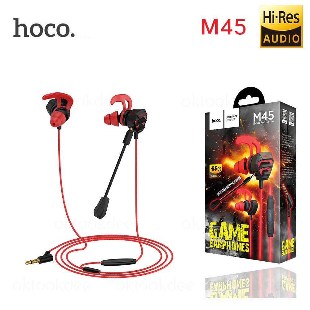 Tai nghe chuyên Game Hoco M45 Có míc tháo rời âm thanh sống động bass cực phê hàng chính hãng hỗ trợ âm thanh Hi-Res AUDIO