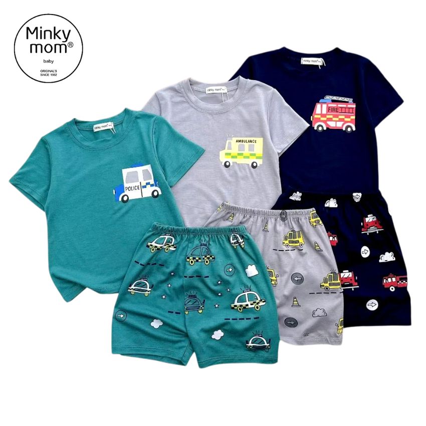 Minky Mom Cold Elastic Sleeveless Set with Car Print for Boys 7-28 kg Tn-In215