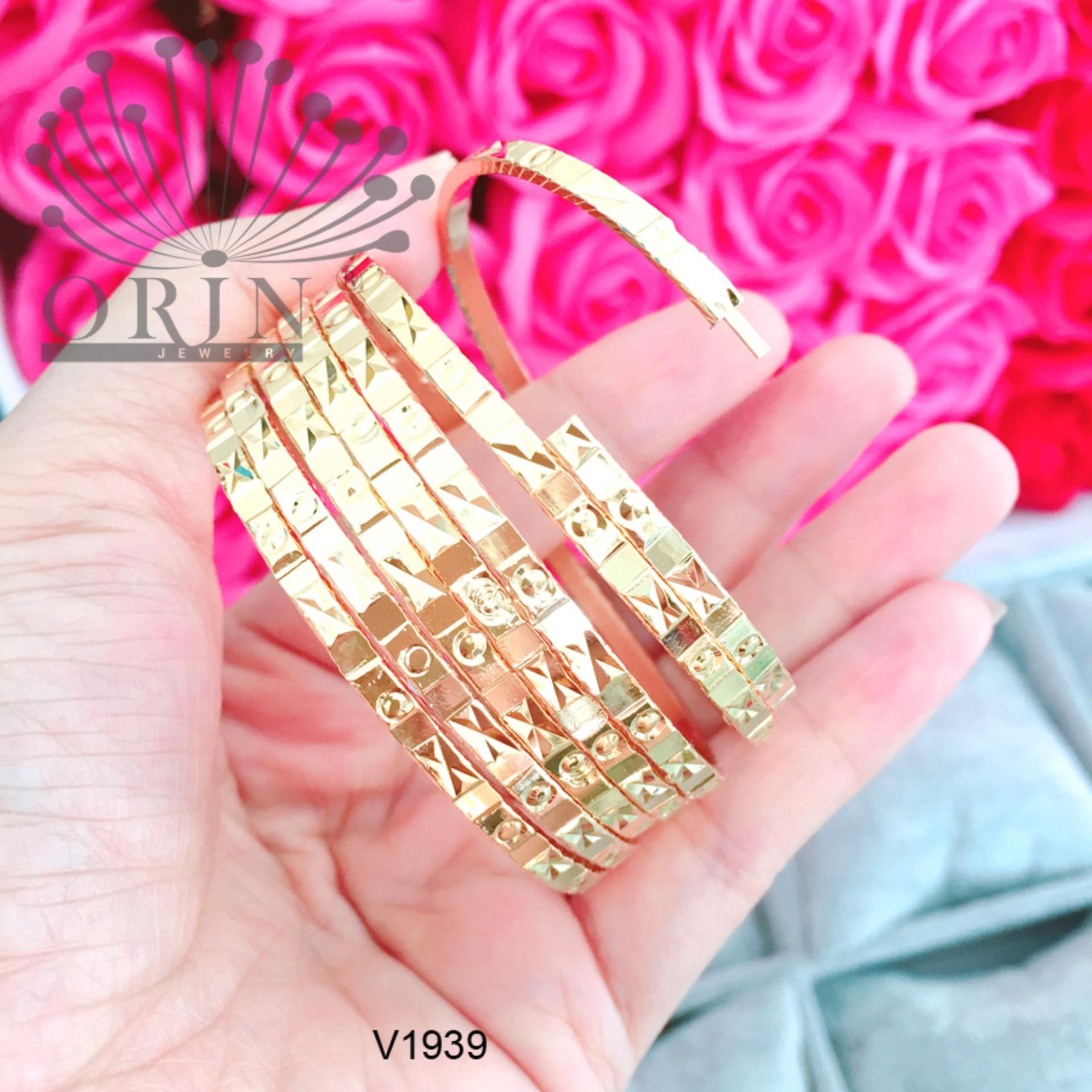 Bộ 7 chiếc vòng ximen có khóa bền màu khắc X và O V1939 thiết kế cao cấp Orin V2147 - Long Tien