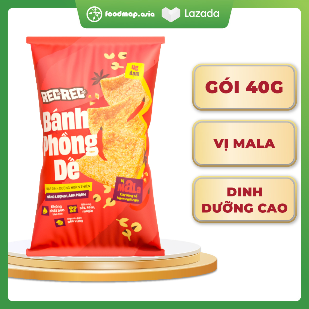 Bánh phồng dế vị mala - gói 40g