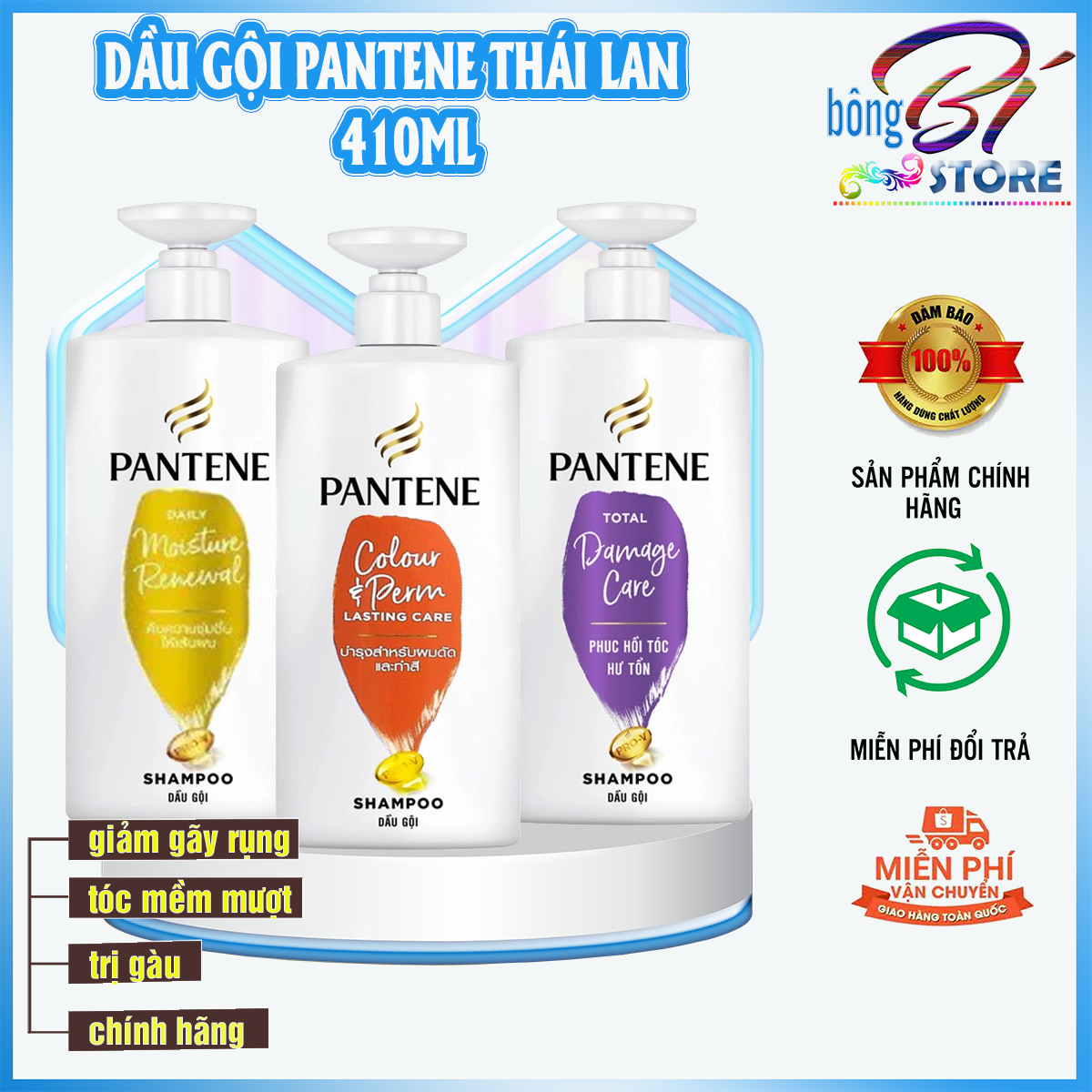 Dầu gội pantene ngăn rụng tóc mẫu mới