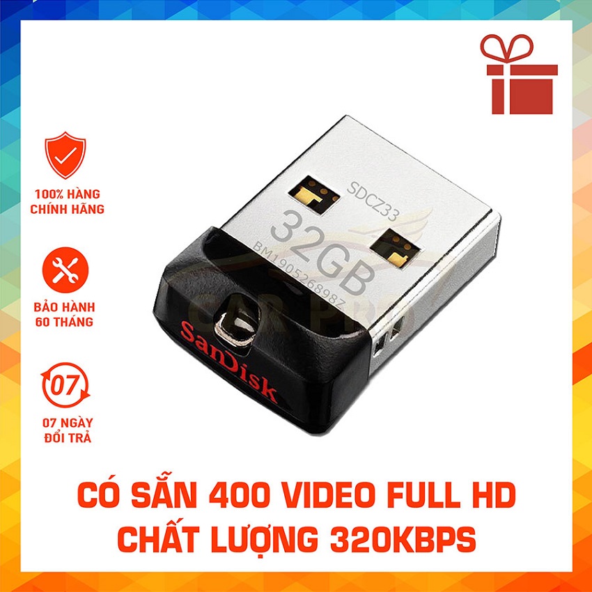 Usb oto chính hãng sandisk 32g hình bảo hành 5 năm