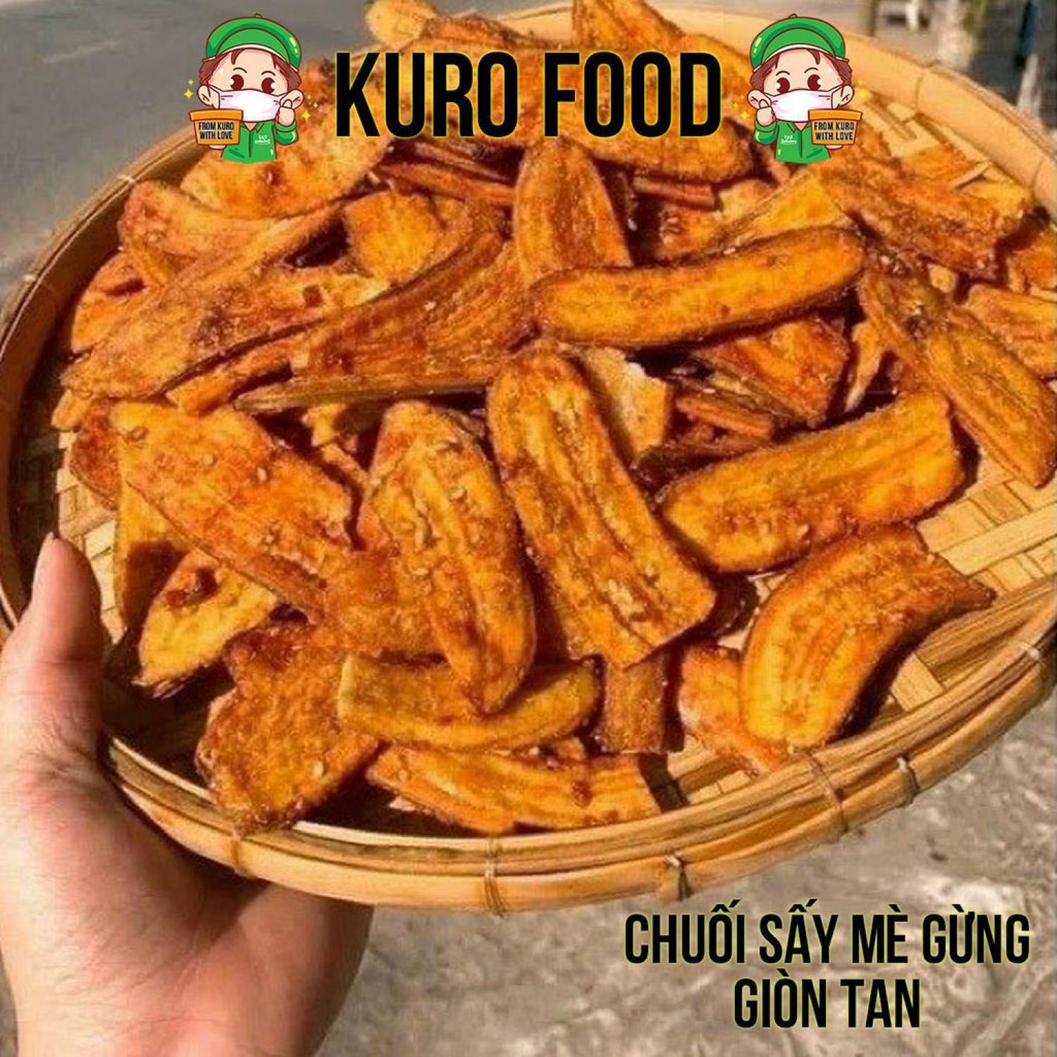 Đồ ăn vặt - Chuối Sấy Mè Gừng Thượng Hạng Giòn Ngon Tự Nhiên - KuroFood