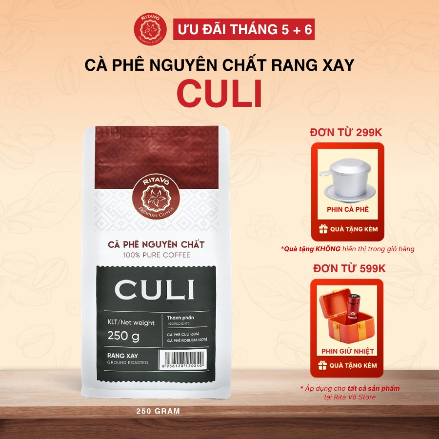Cà phê rang xay rita võ cafe culi 250g