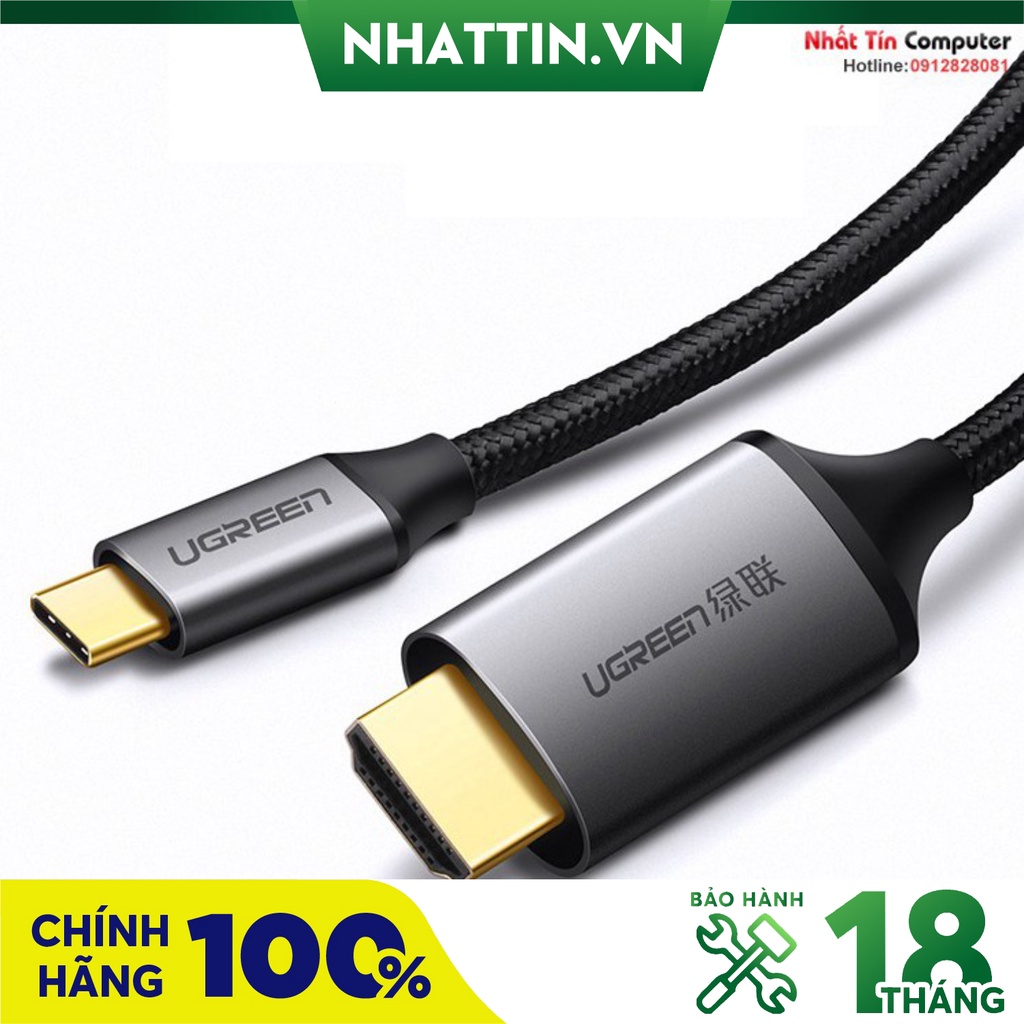 Cáp usb type-c to hdmi hỗ trợ 4k,3d dài 1,5m chính hãng ugreen 50570 cao cấp - phân phối chính hãng