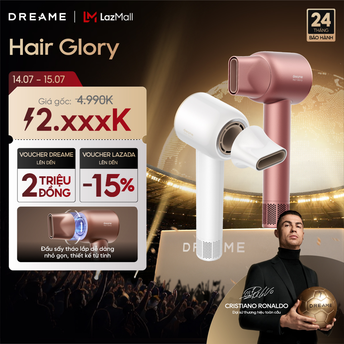 Mấy sấy tóc Dreame Hair Glory - Hàng chính hãng - Bảo hành 24 tháng