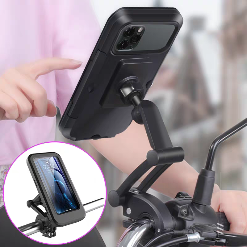 Kẹp điện thoại xe máy xe đạp màn hình chống nước xoay 360d