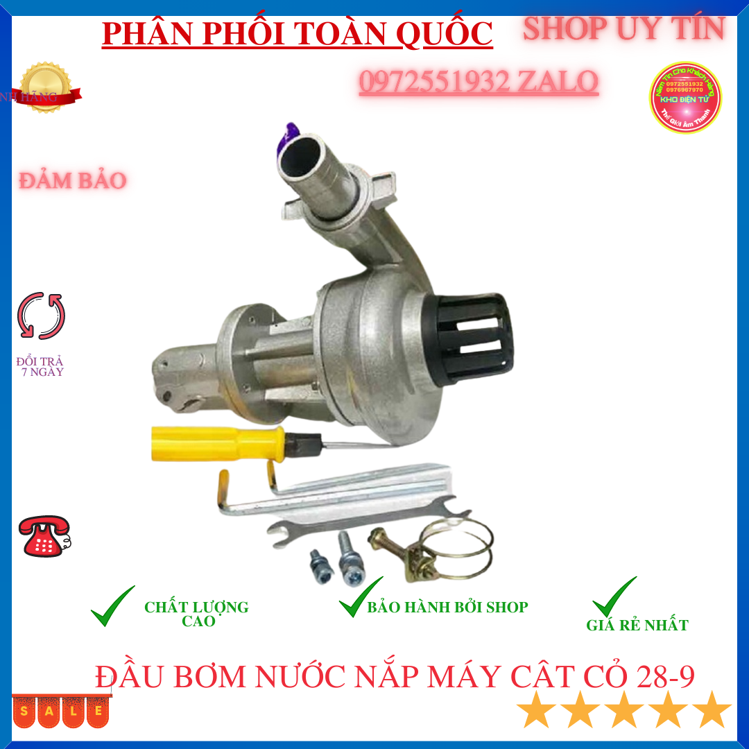 Đầu bơm nước lắp máy cắt cỏ phi 28- 9 khía