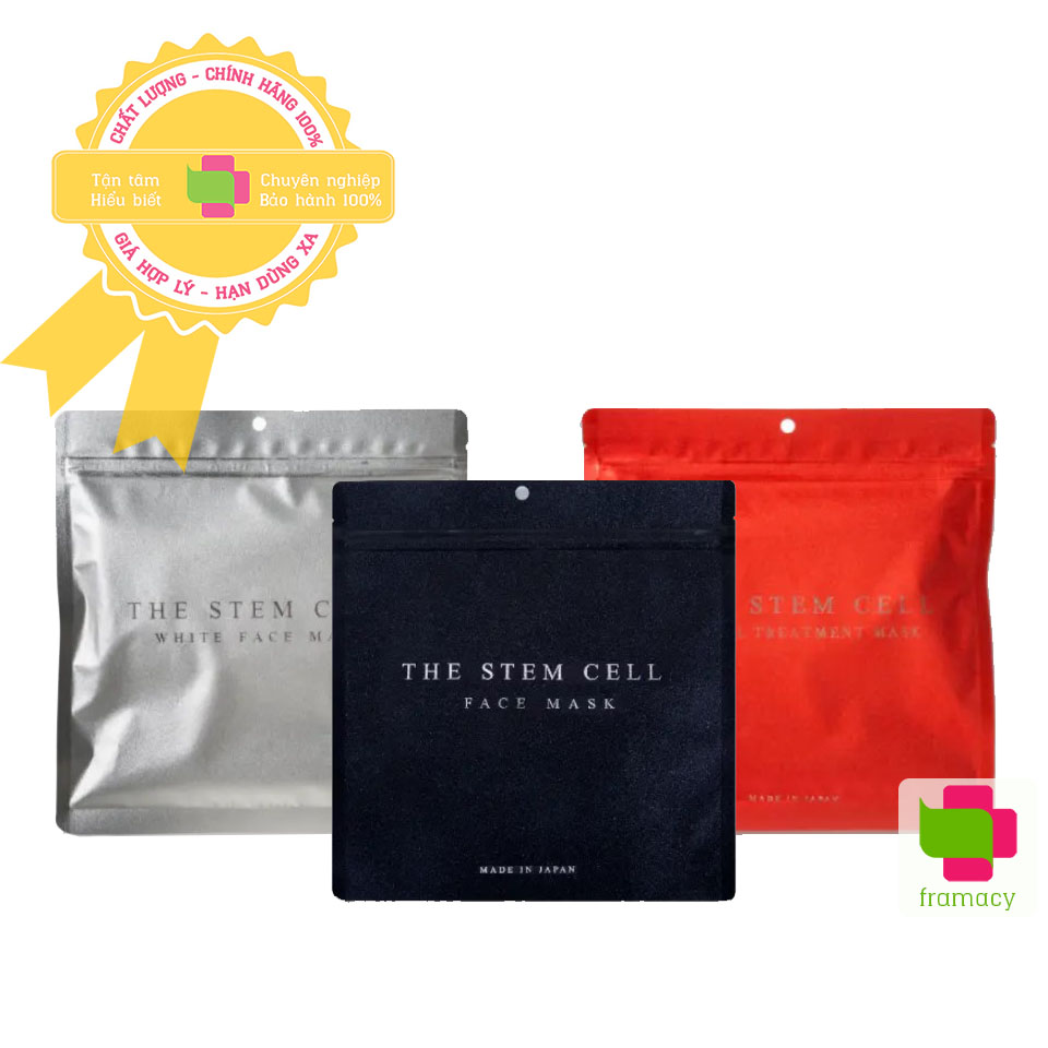 Mặt nạ tế bào gốc dưỡng ẩm, chống lão hóa, làm trắng da The Stem Cell Face Mask, Nhật Bản