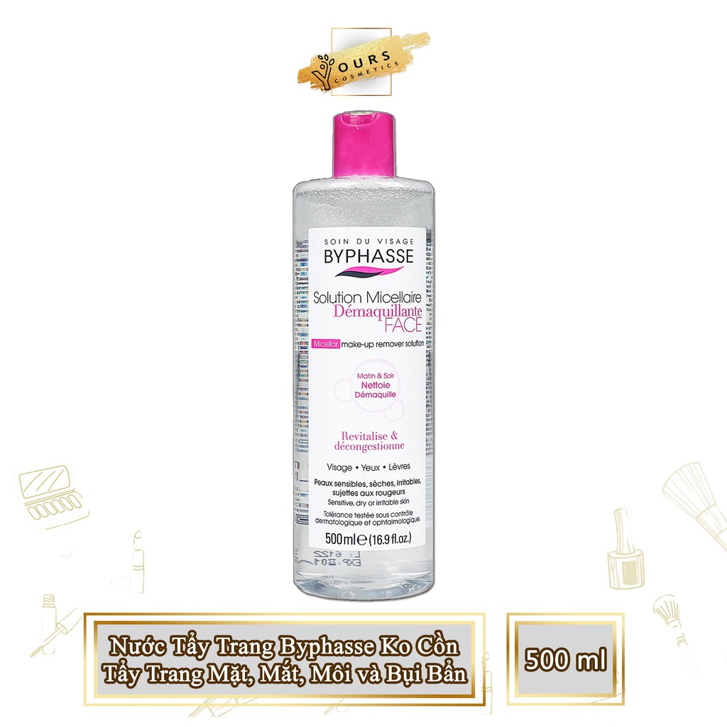 [Đại Lý Chính Thức] Nước Tẩy Trang Byphasse 500ml - Byphasse Micellar Make up Remover Solution 500ml‎ - Giấy Kiểm Định An Toàn Bộ Y Tế