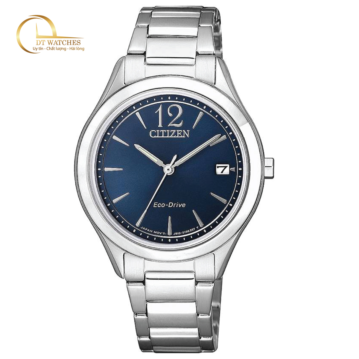 Đồng hồ Nam Citizen Eco Drive năng lượng ánh sáng, dây thép không gỉ, size 33mm FE6120-86L