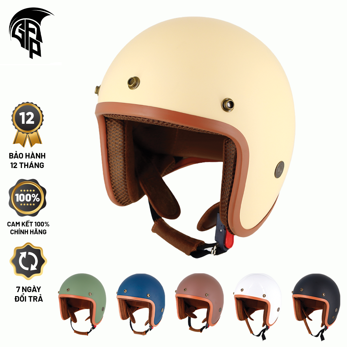 Nón bảo hiểm VARO 3/4 đầu dành cho phượt thủ - Nhiều Màu - Chuyên Phượt